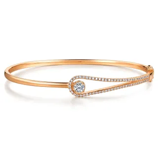 【點睛品】50分 耀眼流星 18K玫瑰金鑽石手環(05)