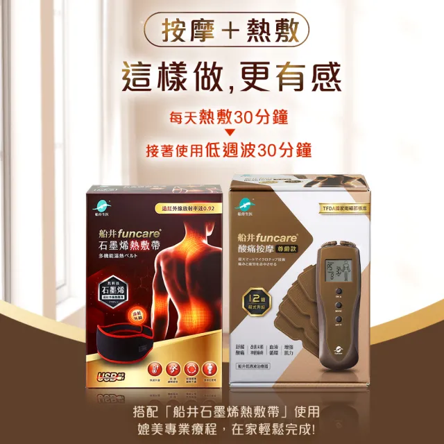 【funcare 船井生醫】12程式按摩機尊爵款+遠紅外線石墨烯熱敷帶