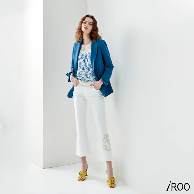 【iROO】鬆緊腰經典西裝外套