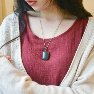 【MoonDy】交換禮物 項鍊 女生項鍊 墨玉 吊墜 吊飾 保平安 和田玉 無事牌 玉珮 吊墜 招財項鍊 玉石 