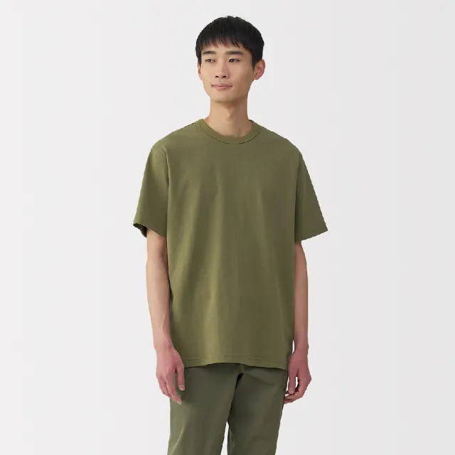 【MUJI 無印良品】男水洗粗織圓領短袖T恤(共7色)