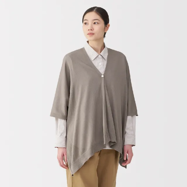 【MUJI 無印良品】棉強撚附扣短外套式披肩(共6色)