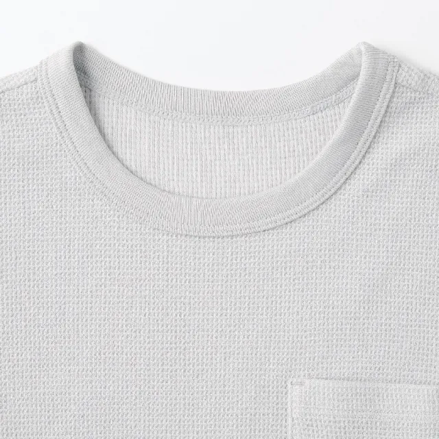 【MUJI 無印良品】兒童鬆餅紋圓領短袖T恤(共6色)