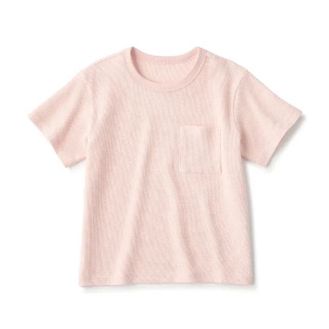 【MUJI 無印良品】兒童鬆餅紋圓領短袖T恤(共6色)