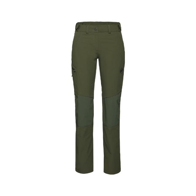 【Mammut 長毛象官方直營】Runbold Guide SO Pants W 防風防潑水健行軟殼長褲 深沼澤綠 女款 #1021-01470