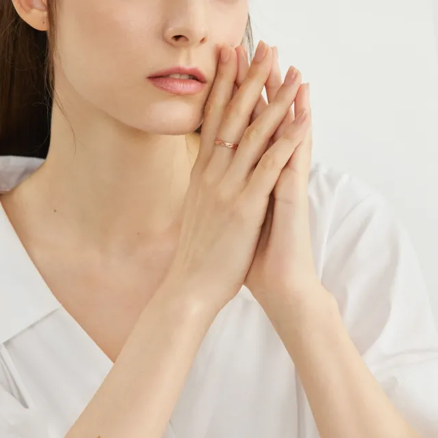 【點睛品】全18K 愛情密語 邱比特之羽 18K玫瑰金戒指(女戒)