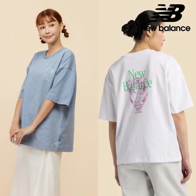 【NEW BALANCE】NB 藝術家聯名希臘風個短T/短袖上衣_女性_白/藍紫_WT51940DUS_WT51940WT(美版 版型偏大)