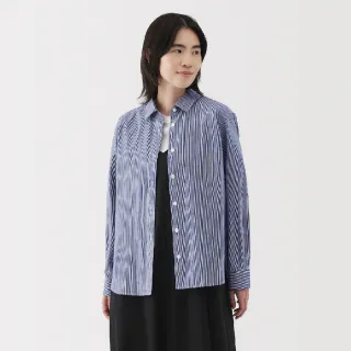 【MUJI 無印良品】女水洗平織布標準領長袖襯衫(共6色)