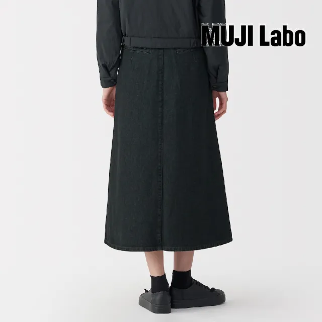 【MUJI 無印良品】MUJI Labo女和紙混丹寧裙
