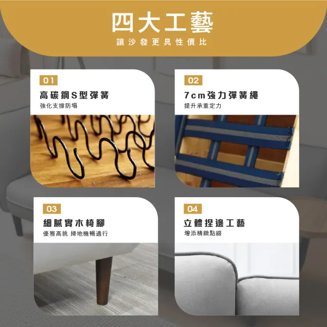 【IHouse】度估 防貓抓科技布 雙人沙發/貴妃(贈抱枕*1)