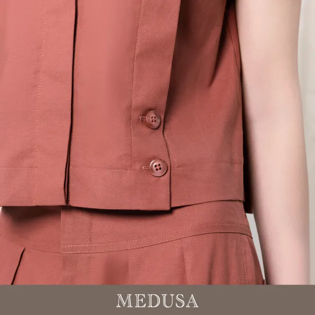 【MEDUSA 曼度莎】現貨-天絲棉排釦設計短袖襯衫（M-XL）｜女短袖上衣 休閒襯衫(601-5080A)