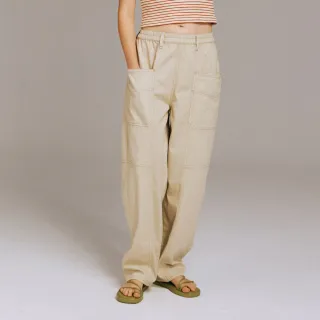 【BRAPPERS】女款 冰膚美丹寧系列-冰膚美高腰微彈大直筒褲(卡其)