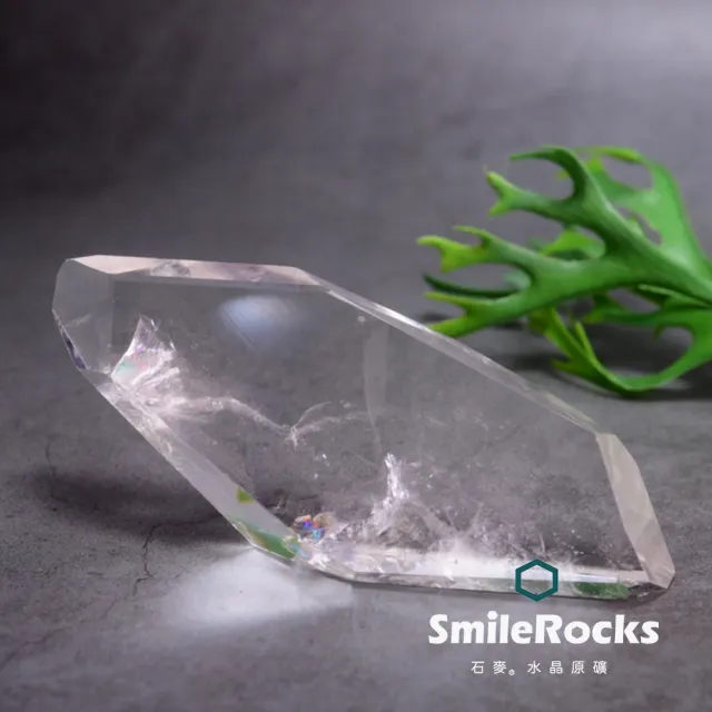 【SmileRocks 石麥】石麥水晶原礦 白水晶隨形冰塊No.043400416(不附底板)