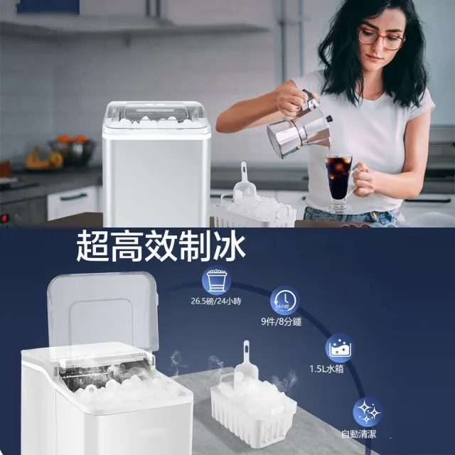 【Lexiang樂享】110v美規製冰機家用12kg迷你型宿舍小功率全自動清潔便攜式靜音(製冰機)