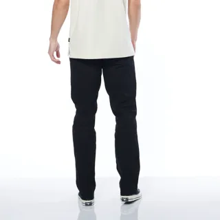 【JEEP】男裝 大腳怪織帶棉質長褲(黑色)