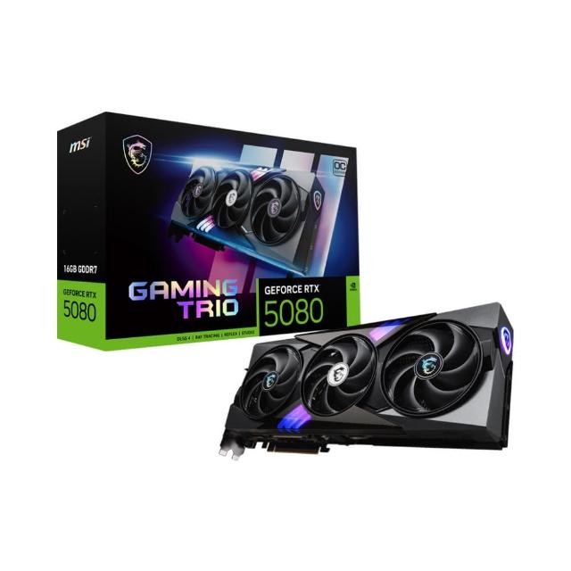 【MSI 微星】組合★RTX 5080 16G GAMING TRIO OC顯示卡(V+B650+A1250GL+A13 360+電競鍵盤)