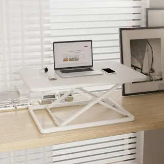 【E家工廠】免組裝電腦架 桌上型電腦架 升降電腦桌 電腦增高架 站立式電腦桌(383-JX增高架（白色）)