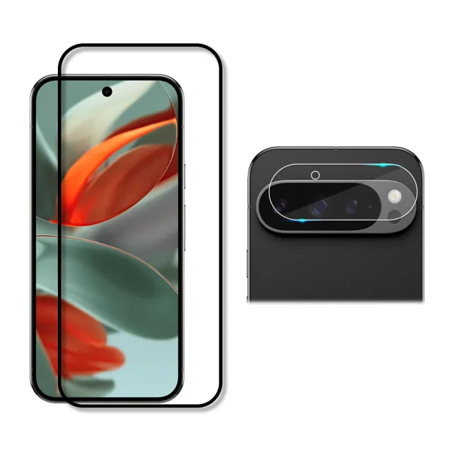 【RedMoon】Google Pixel 9 Pro XL/Pixel 9a/Pixel 9 Pro/Pixel 9 手機保護貼2件組 9H玻璃保貼+厚版鏡頭貼