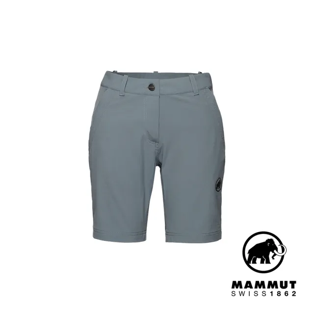 【Mammut 長毛象官方直營】Hiking V Shorts Women 防曬彈性健行短褲 地層灰藍 女款 #1023-01160