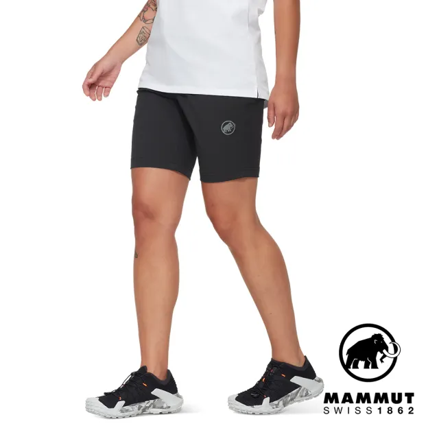 【Mammut 長毛象官方直營】Hiking V Shorts Women 防曬彈性健行短褲 黑色 女款 #1023-01160