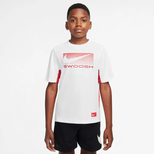 【NIKE 耐吉】短袖上衣 童裝 大童 男童 B NK DF MULTI  SS TOP GX LOVE 白紅 HJ3743-101