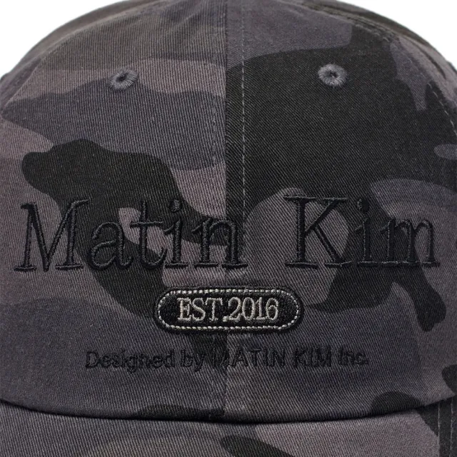 【MATIN KIM】官方旗艦 迷彩LOGO棒球帽(炭灰)