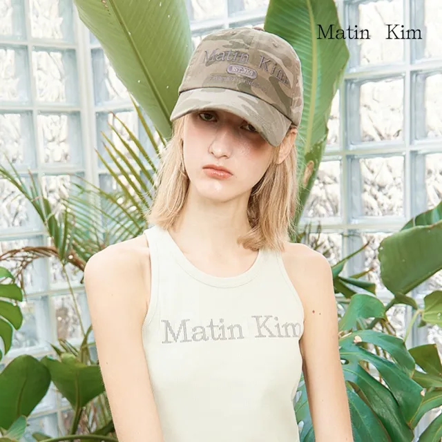 【MATIN KIM】官方旗艦 迷彩LOGO棒球帽(卡其綠)