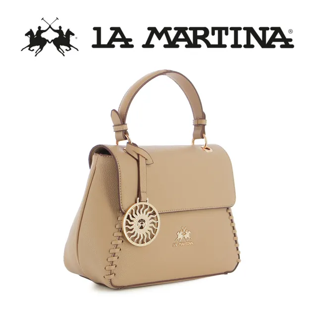 【LA MARTINA】雙11 義大利原裝進口 頂級皮革手提包肩背包 1817P(燕麥色)