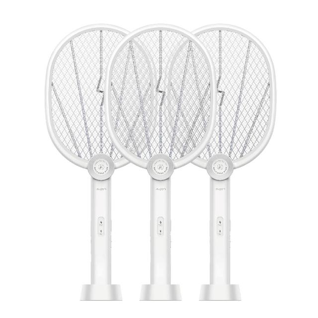 【日本AWSON歐森】LED紫光誘蚊二合一充電式電蚊拍/捕蚊拍-三入組(AML-2365)