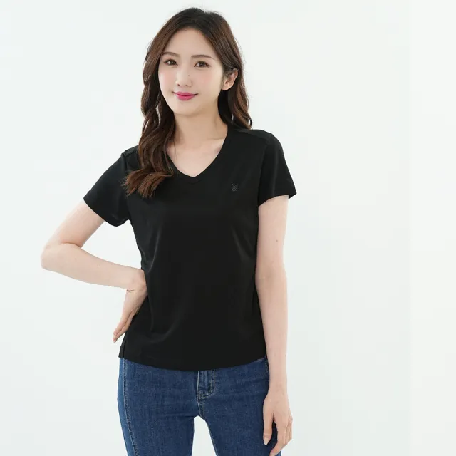 【遊遍天下】二件組 台灣製女款顯瘦抗UV防曬涼感吸濕排汗機能V領衫 三色(S-3L 大尺碼)