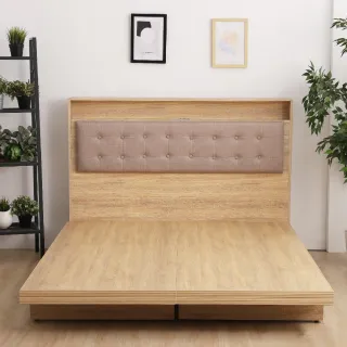 【本木】捷絲 貓抓皮靠枕插座房間二件組(雙人加大6尺 床頭+木屐底)