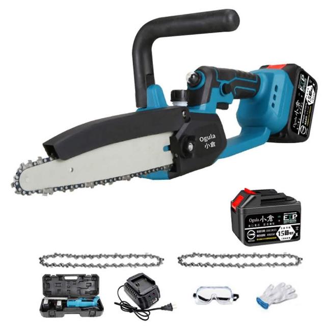 【Ogula 小倉】10寸無刷電鏈鋸 鏈鋸機 10寸無刷免安裝（十五節一電）兩鏈+快充(電動鋸子/油壺鏈鋸/免安裝)
