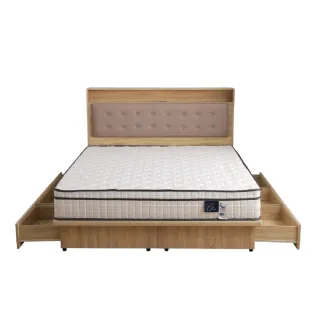 【本木】捷絲 貓抓皮靠枕插座房間三件組(雙人加大6尺 床墊+床頭+六抽床底)