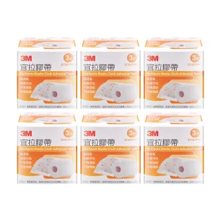 【3M】宜拉膠帶X6盒 3吋 7.5x500cm 2730TPP-3(高透氣/黏著性佳/不易過敏/不留殘膠)