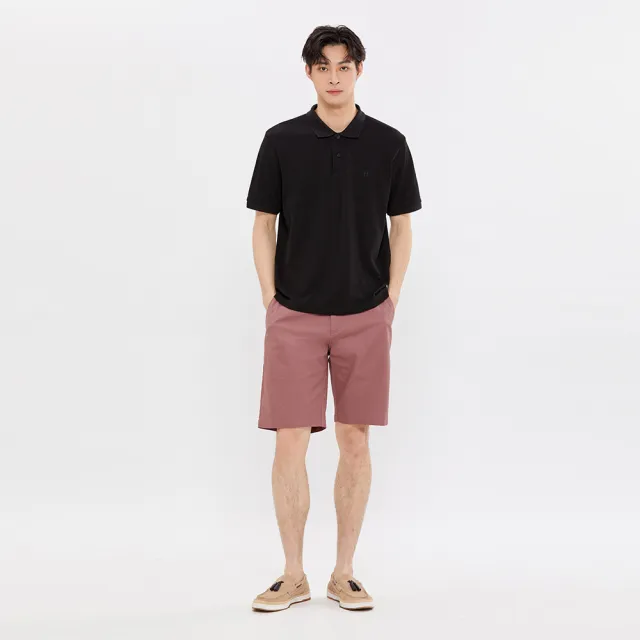 【Hang Ten】男裝-REGULAR FIT經典斜紋布開扣百慕達短褲(多色選)