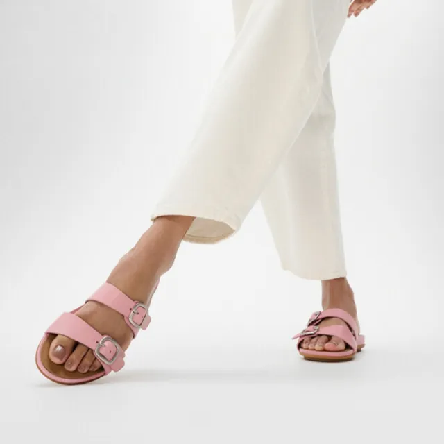 【FitFlop】GRACIE 扣環皮革雙帶涼鞋-女(二色)
