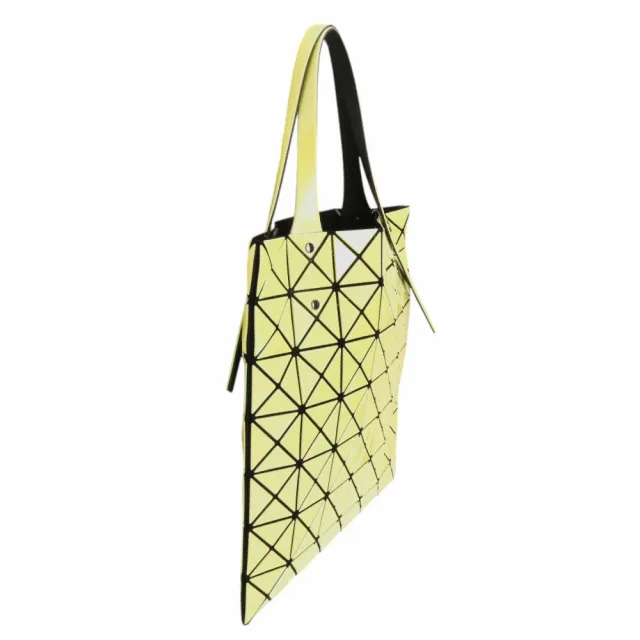 【ISSEY MIYAKE 三宅一生】BAOBAO幾何小菱格7x7手提包亮面(炫光黃)