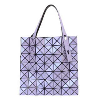 【ISSEY MIYAKE 三宅一生】BAOBAO幾何小菱格7x7手提包亮面(炫光紫)