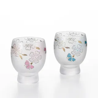 【ADERIA】ADERIA 櫻花對杯木盒禮盒組-145ml 1組(玻璃杯 手工杯 日本杯 玻璃杯禮盒)