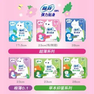 【Sofy 蘇菲】彈力貼身超薄體貼日用潔翼衛生棉23cm(12片x4包/組 共48片)