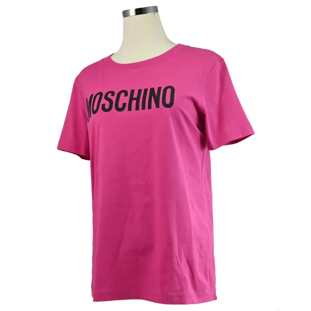 【MOSCHINO】簡約品牌英文LOGO字樣夏日風格棉質短T恤(桃)
