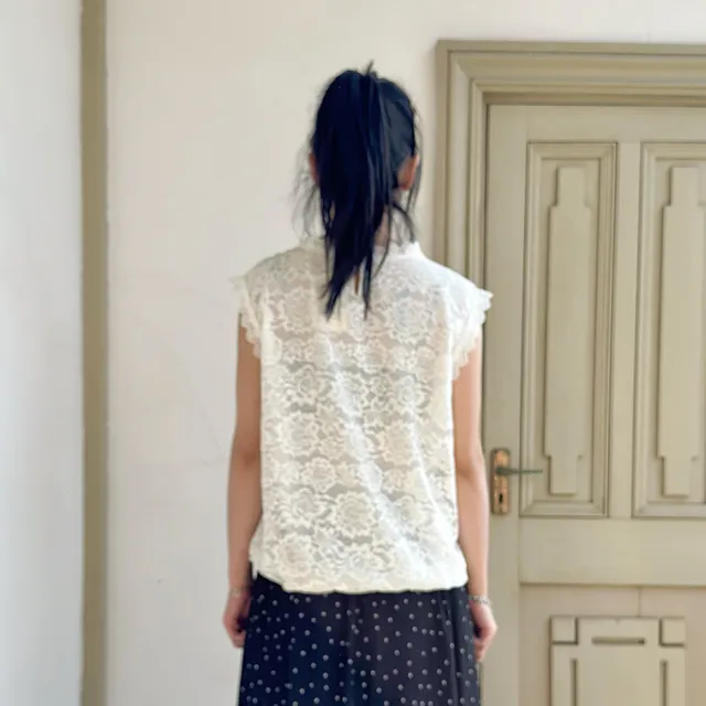 【Hana Mokuba】花木馬日系女裝刺繡花邊小立領日系感上衣(上衣)