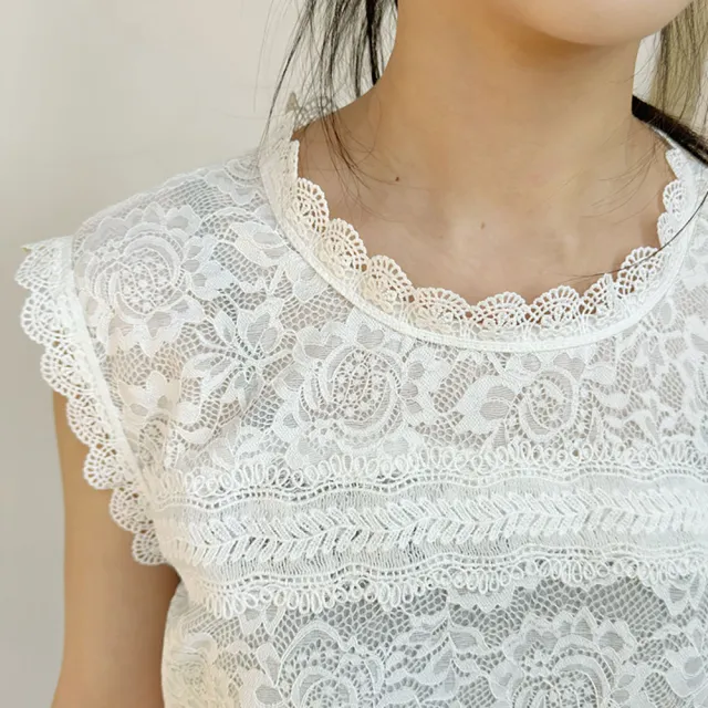 【Hana Mokuba】花木馬日系女裝刺繡花邊小立領日系感上衣(上衣)