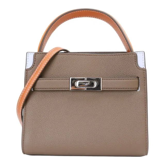 【TORY BURCH】Lee Radziwill 荔枝紋皮革兩用包 褐mini(黑)