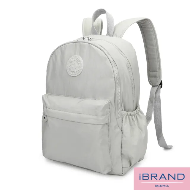 【iBrand】雙11 輕盈防潑水雙層口袋尼龍後背包(防水包 多色任選)