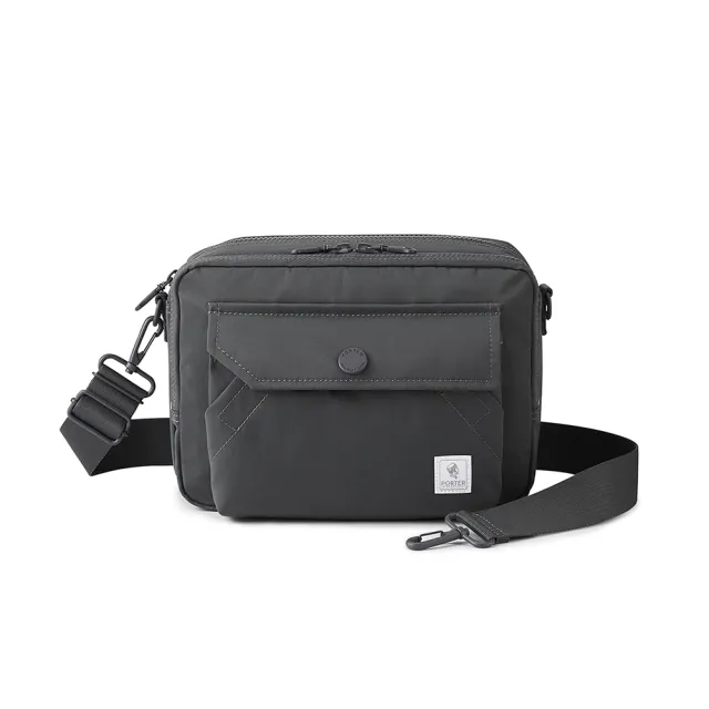 【PORTER INTERNATIONAL】精粹休閒LAPSE雙層斜背包(灰)