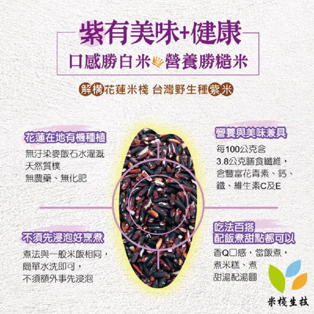 【米棧】花蓮壽豐有機紫米300g*6包(CNS二等)