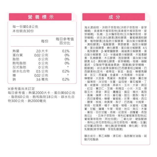 【華陀扶元堂】淨善美錠6盒組(30錠/盒-熱燃助代謝/100種酵素)