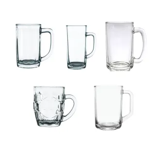 【CW LIFEGROUP 可營生活選物】泰國UNION 有柄飲料杯/啤酒杯/6入組(威士忌杯/水杯/調酒杯/飲料杯/啤酒杯)