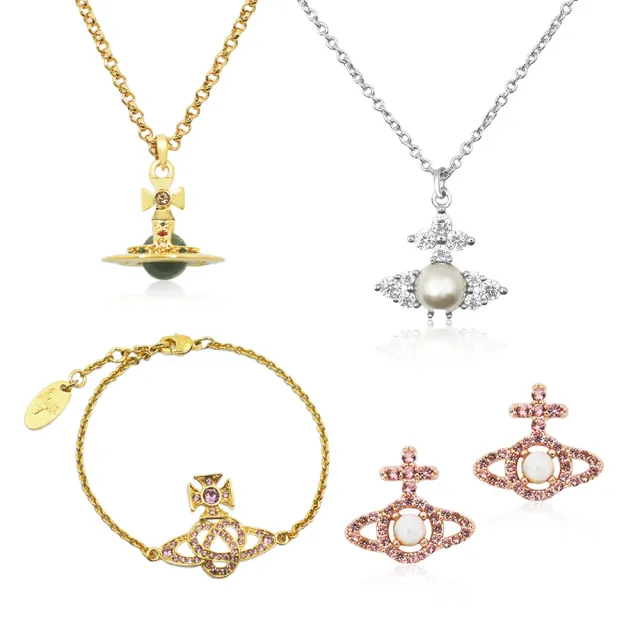 【Vivienne Westwood】母親節 送禮 經典閃耀水晶行星土星 項鍊/耳環/手鍊(多款可選)